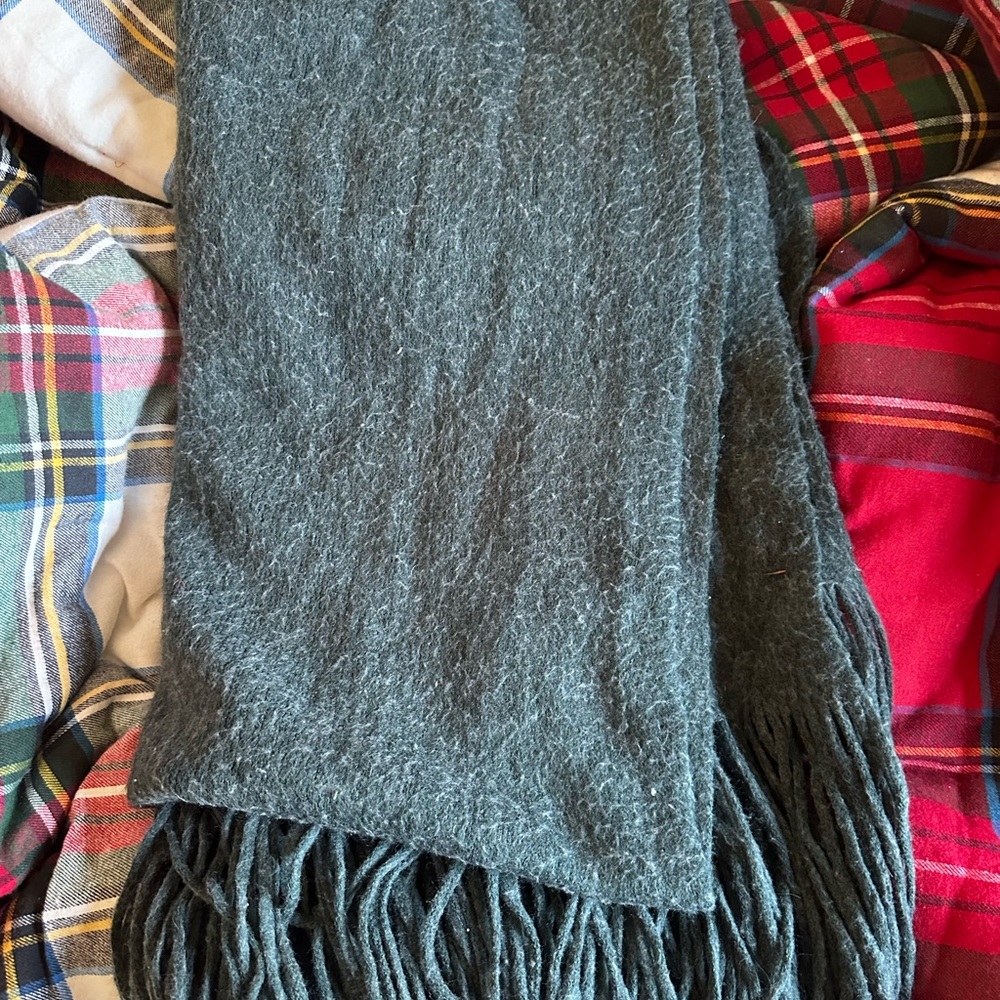 Dark Green  Fringe Scarf